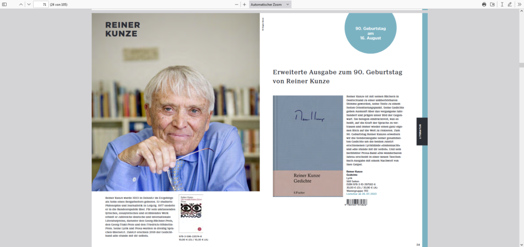 Interpretation Fünfzehn Von Reiner Kunze Reiner Kunze | Schriftsteller